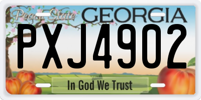 GA license plate PXJ4902
