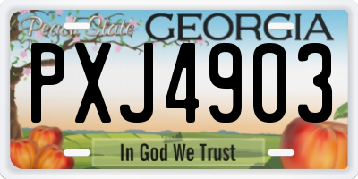 GA license plate PXJ4903