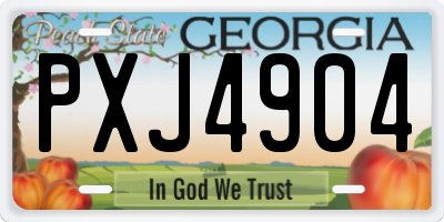 GA license plate PXJ4904