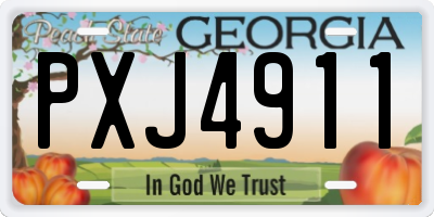 GA license plate PXJ4911