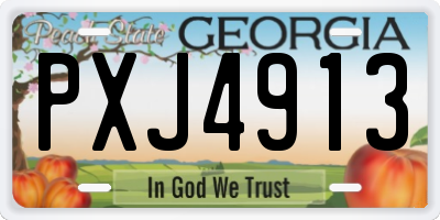 GA license plate PXJ4913