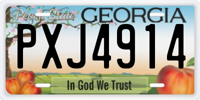 GA license plate PXJ4914