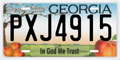 GA license plate PXJ4915