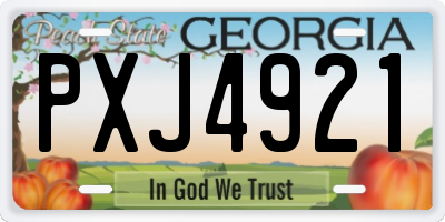 GA license plate PXJ4921
