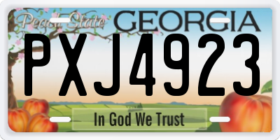 GA license plate PXJ4923