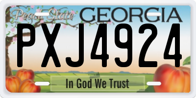 GA license plate PXJ4924