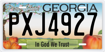 GA license plate PXJ4927