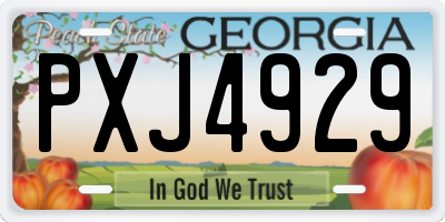GA license plate PXJ4929
