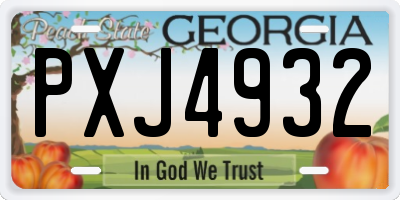 GA license plate PXJ4932