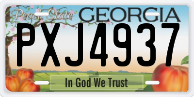 GA license plate PXJ4937