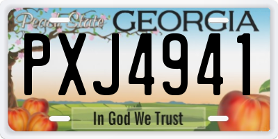 GA license plate PXJ4941