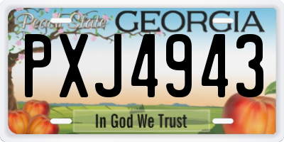 GA license plate PXJ4943