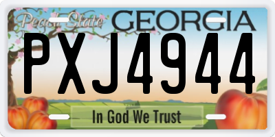 GA license plate PXJ4944