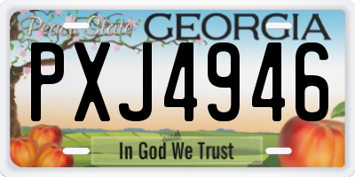 GA license plate PXJ4946