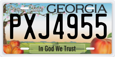 GA license plate PXJ4955