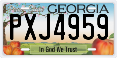 GA license plate PXJ4959