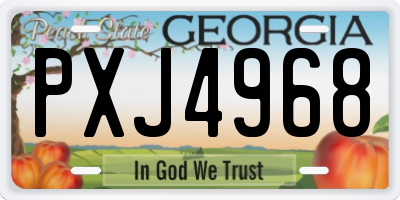 GA license plate PXJ4968