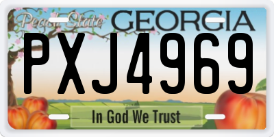 GA license plate PXJ4969
