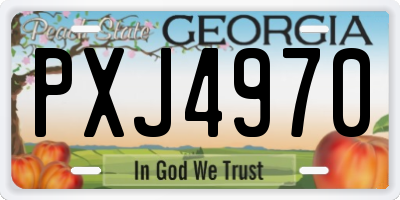 GA license plate PXJ4970