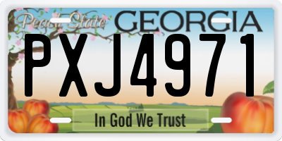 GA license plate PXJ4971