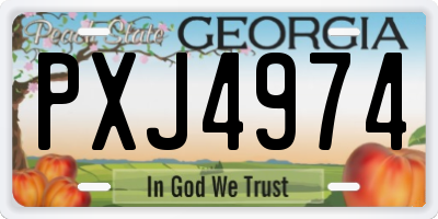 GA license plate PXJ4974