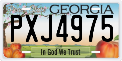 GA license plate PXJ4975