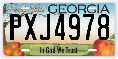 GA license plate PXJ4978