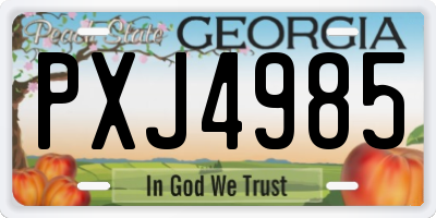 GA license plate PXJ4985