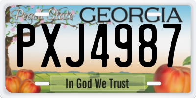 GA license plate PXJ4987
