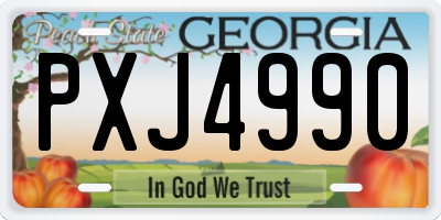 GA license plate PXJ4990