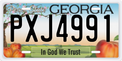 GA license plate PXJ4991