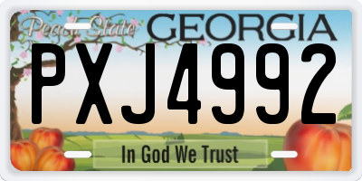 GA license plate PXJ4992