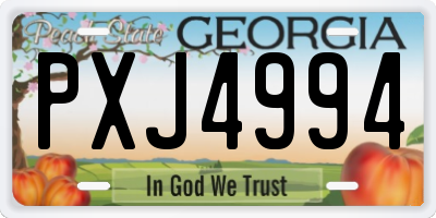 GA license plate PXJ4994