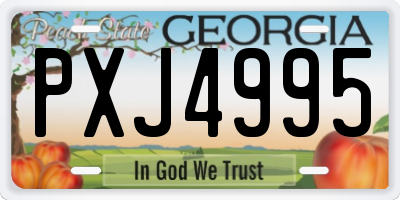 GA license plate PXJ4995
