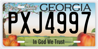 GA license plate PXJ4997