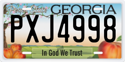 GA license plate PXJ4998