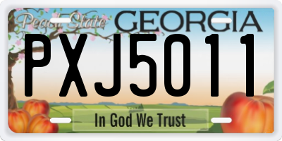 GA license plate PXJ5011