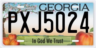 GA license plate PXJ5024