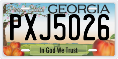 GA license plate PXJ5026