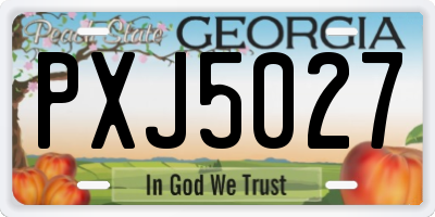 GA license plate PXJ5027
