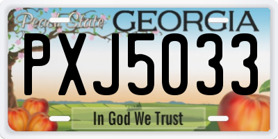 GA license plate PXJ5033