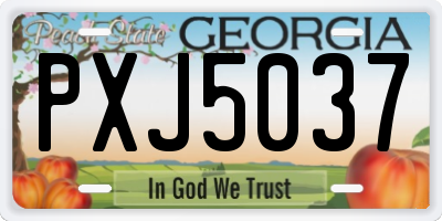GA license plate PXJ5037