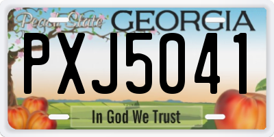 GA license plate PXJ5041