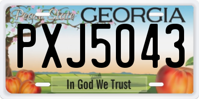 GA license plate PXJ5043