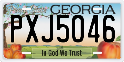 GA license plate PXJ5046