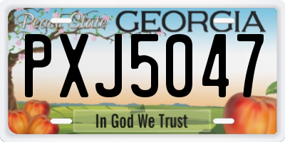 GA license plate PXJ5047