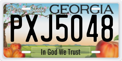 GA license plate PXJ5048