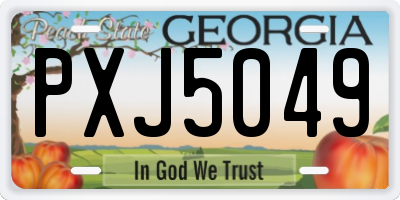 GA license plate PXJ5049
