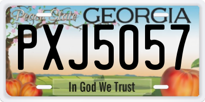 GA license plate PXJ5057