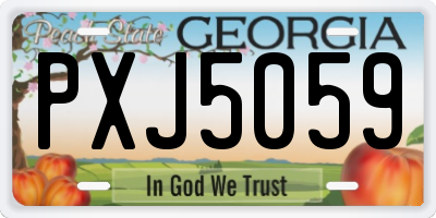 GA license plate PXJ5059